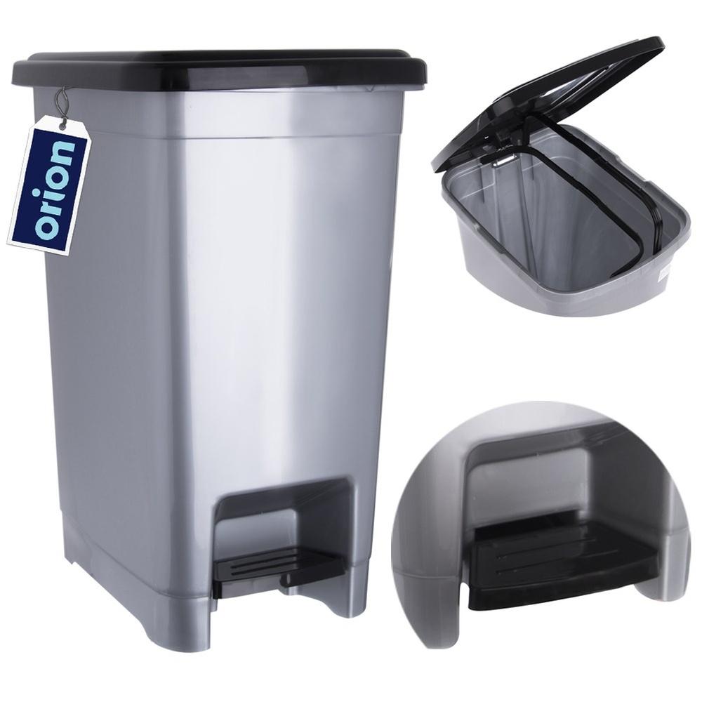 Narrow plastic waste bin with pedal, 15 l