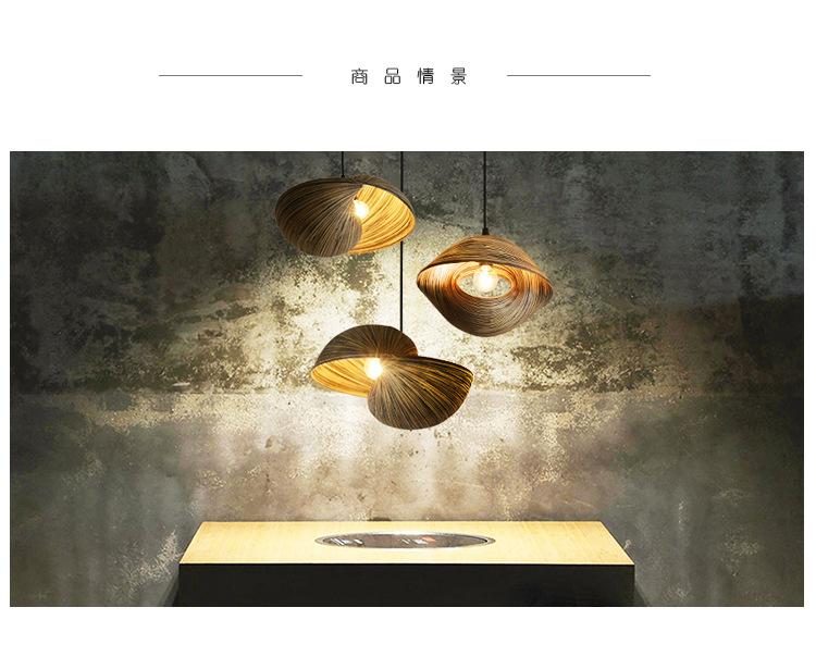 Bamboo Weaving Pendant Lamp dining room Parlor kitchen Hanging lamp Creative Coffee country Decor Light fixture
