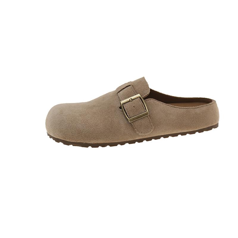 Retro Ugly Cute Bag Head Half Slippers Women's Spring and Summer New Wear Lazy Versatile Drag