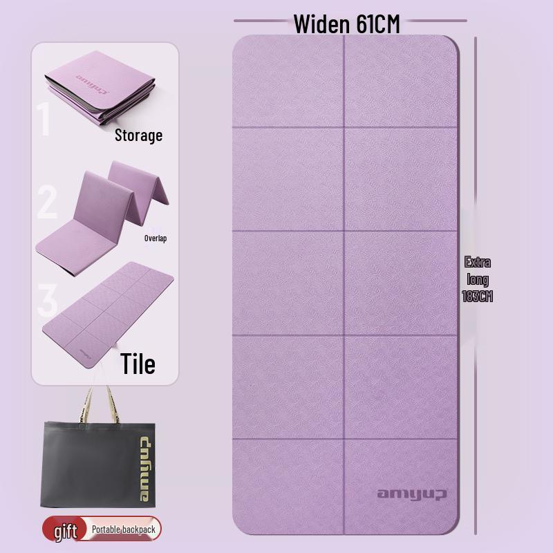 Skládací protiskluzová podložka na jógu a fitness – Silná, tlumící nárazy, přenosná podložka pro domácí použití nebo na kolej.