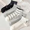 Xiaomi 5 Pairs Women's Lace Ankle Socks, Korean Bow No-Show Socks, Cute Low Cut Socks, Daily Casual Socks