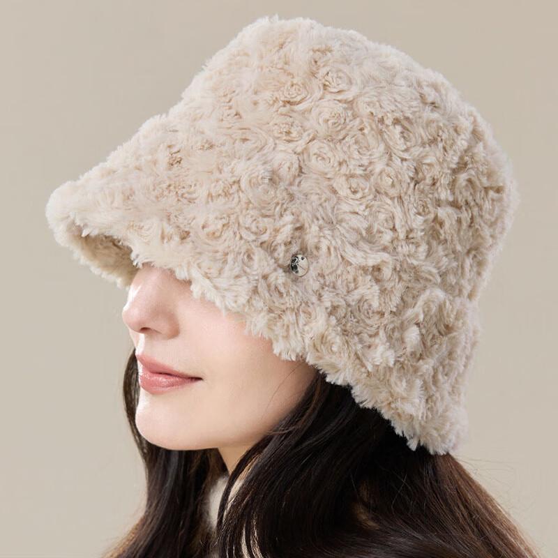 JIUMU Women s Winter Plush Bucket Hat One Size