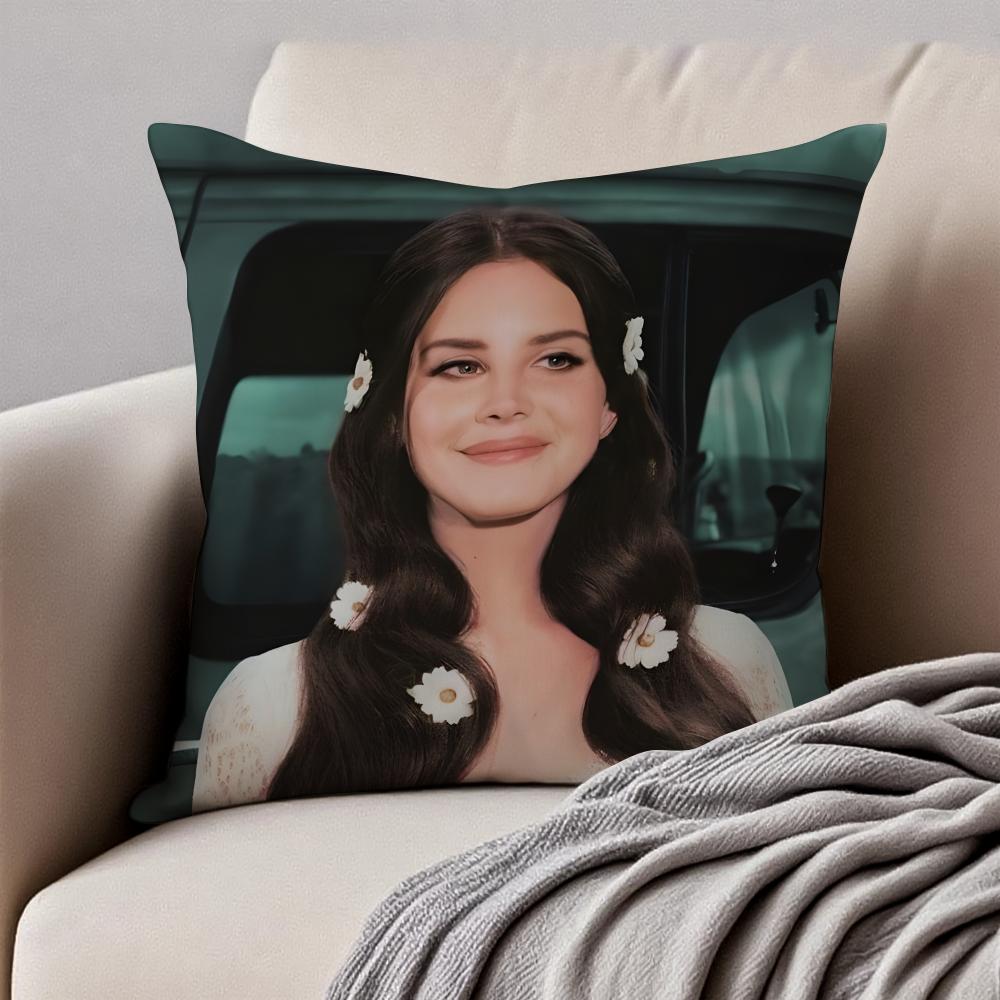 LLana Del Rey Cushion Cover Pillowcase Antidustmite Invisible Zipper Short Plush Sofa Cushion
