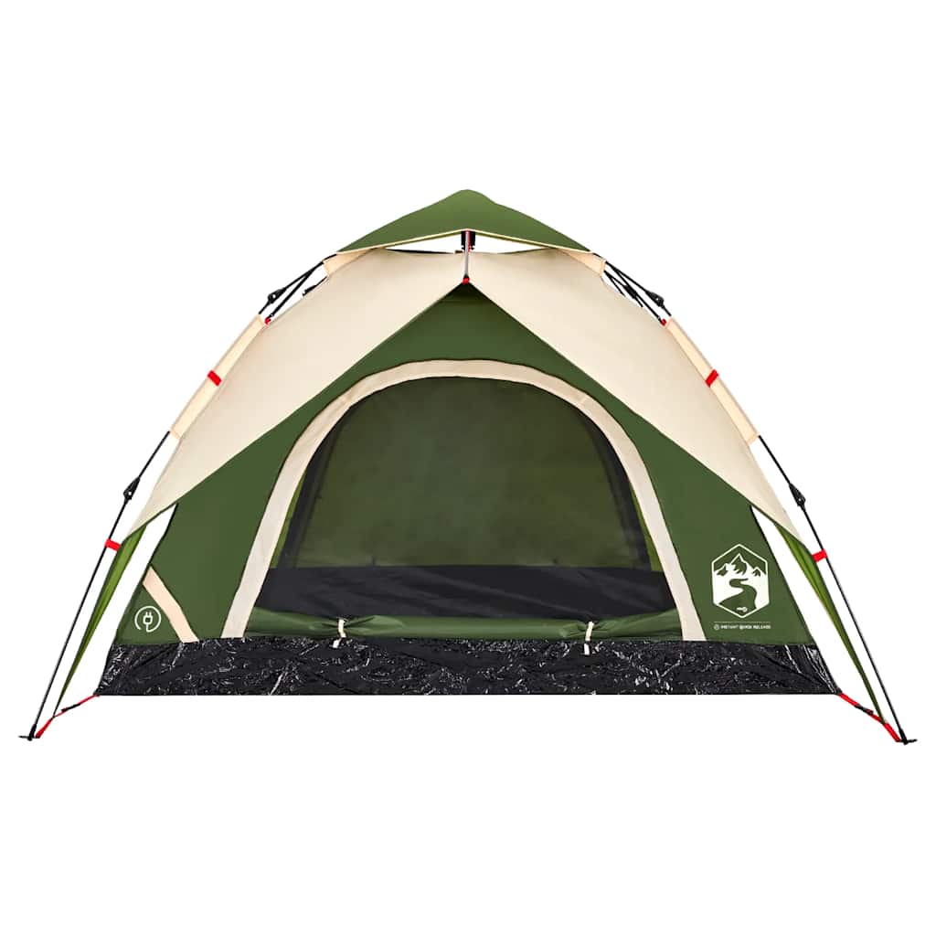Dome Camping Tent for 3 Persons Green Quick Release