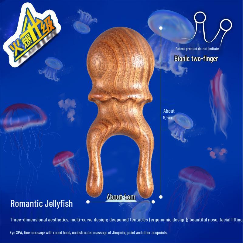 TikTok Natural Gold Sandalwood & Green Sandalwood Massage Comb for Scalp and Neck