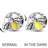 925 Silver Golden Clover Charms Bead CZ Zircon Glowing Firefly Pet Cat Puppy Pendant Fit Original Bracelet DIY Jewelry