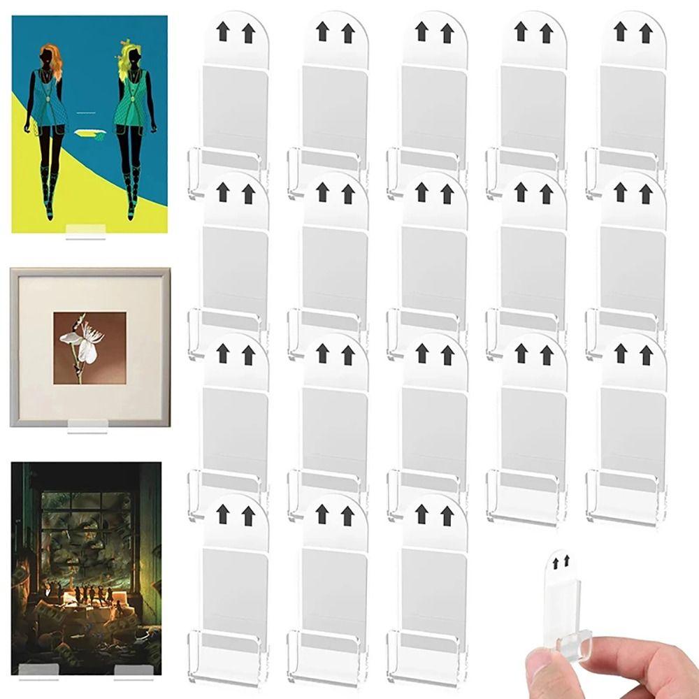6Pcs New Acrylic Records Holder Self Adhesive Clear Vinyl Display Storage Shelf Wall Mount No Drill Album Disc Show Rack