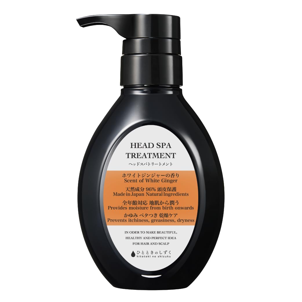 

[Увлажнение кожи головы, черные волосы, упругость, содержит гематин] Специализированный магазин ухода за кожей головы Hitotoki no Shizuku Head Spa Treatment Сделано в Японии (300мл)