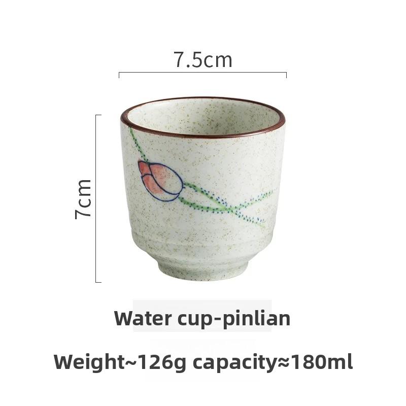 180ml Japanische Keramik Sake Tasse Traditionell Handbemalt Yunomi Teetasse für Sake Set Asiatisches Trinkgeschirr Bar Restaurant Geschirr