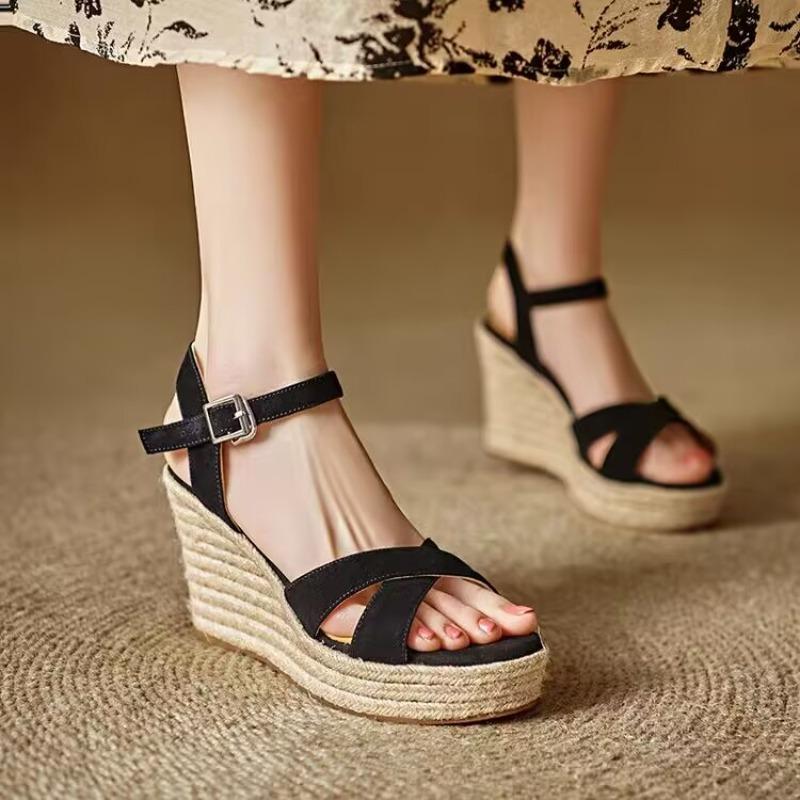 Fashion 2025 New Summer Fashion Sandals Wedge-shaped Waterproof Platform Thick Roman Shoes Large Size Women's Shoes Sandalias De Mujer