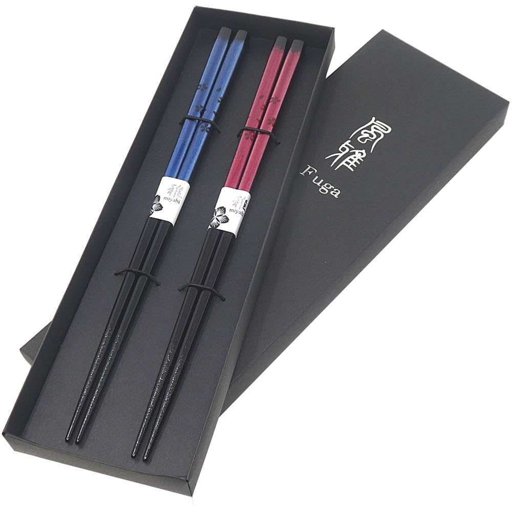 

Spring in Full Japanese 23cm Wakasa Lacquer Chopsticks for Cherry Blossom Dishwasher Made in Wedding Everyday Black Box Bloom Beauty Couples,