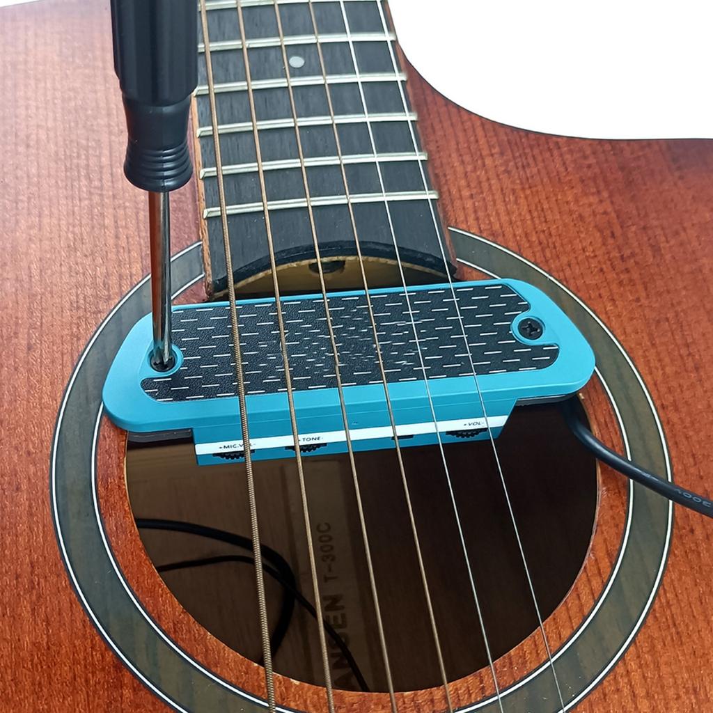 Guitar Sound Hole Pickup with Microphone Tone Volume Control Folk Acoustic Guitar Tuner Pickup Soundhole Pickup System