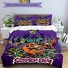 Set de așternut imprimat cu Scooby Doo Mystery Unfolds, 3 buc., Husă de plapumă moale și confortabilă pentru dormitor, cameră de oaspeți. H078