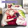 Anime Naruto Wzór Haruno Sakura Pościel Dekoracja Domu Prezent Urodzinowy (1 * poszwa na kołdrę + 2 * poszewki na poduszki, bez rdzenia)
