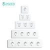Bseed EU Russia Socket 16A 4 Colors Electric Wall Socket Tempered Glass Crystal Panel Electrical Outlet Home Improvement