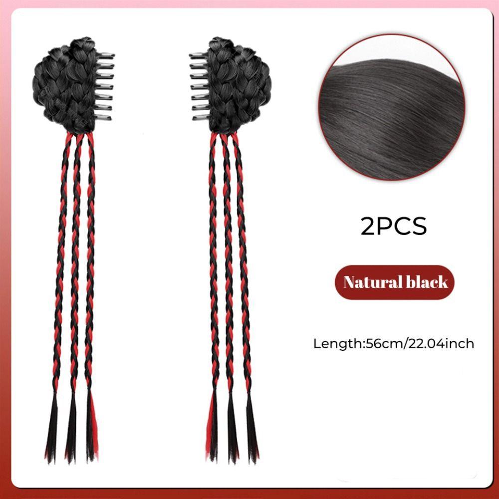 Simulation Wig Ponytail New Chinese Bow Ribbon Headband New Twist Braid