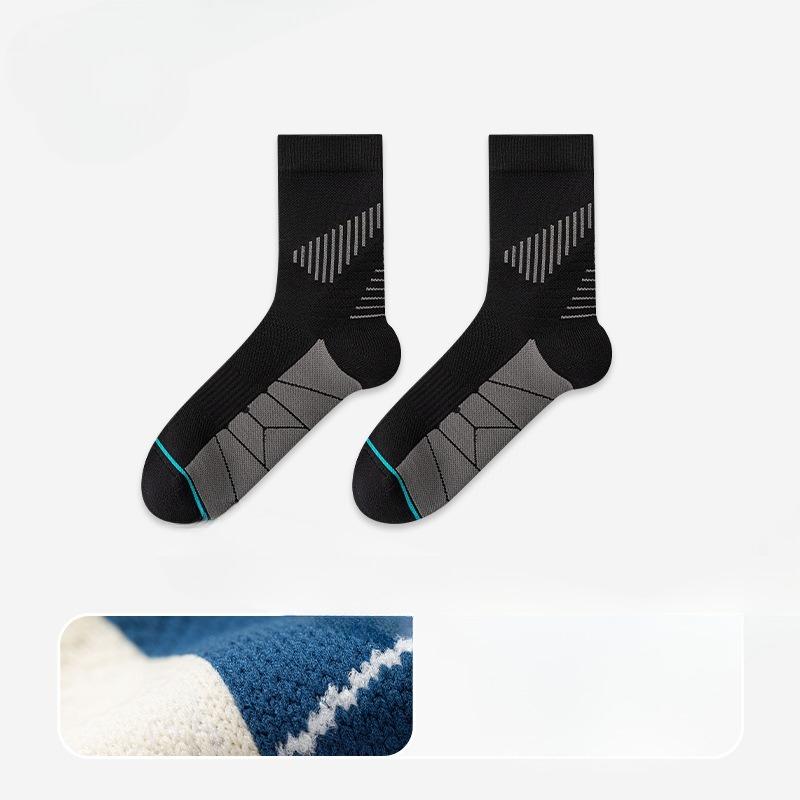 Men's Autumn and Winter Professional Outdoor Running Breathable Sweat Absorbing Non Slip Pressure Tube Socks