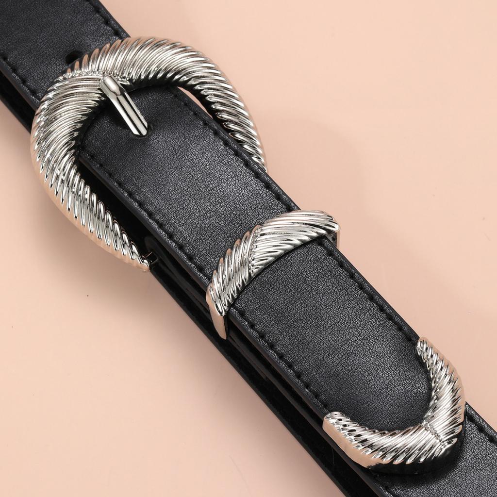 Ladies Pin Buckle Belt Gold Plated Silver Belt Suit Pants Decorative Spice Girl Belt