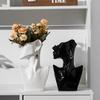 Modern Art Abstract Side Face Vase Head Ceramic Vase Dried Flowers Table Decoration Living Room Office Decoration Home Decor