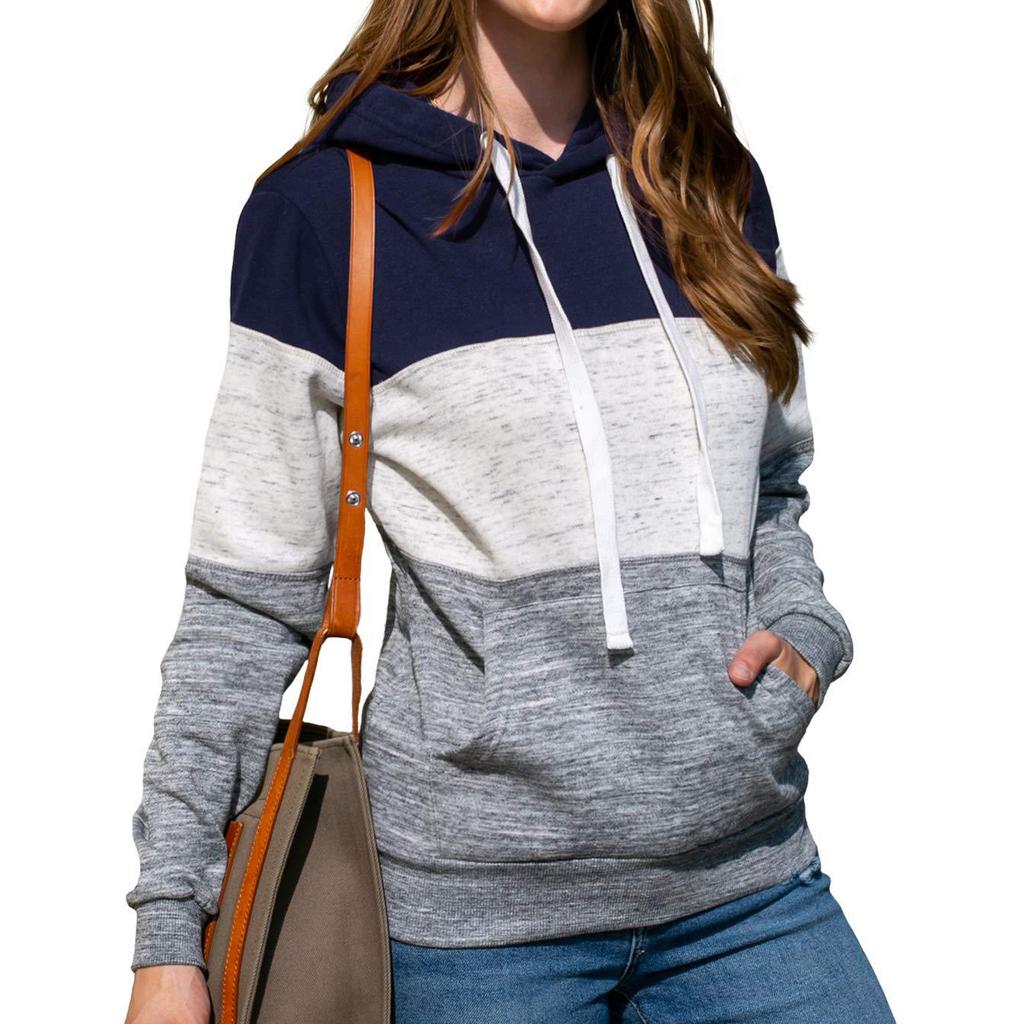 Women's Plus Size Pullover Hoodie Long Sleeve Casual Sweatshirt with Drawstring Hood and Kangaroo Pocket Lightweight