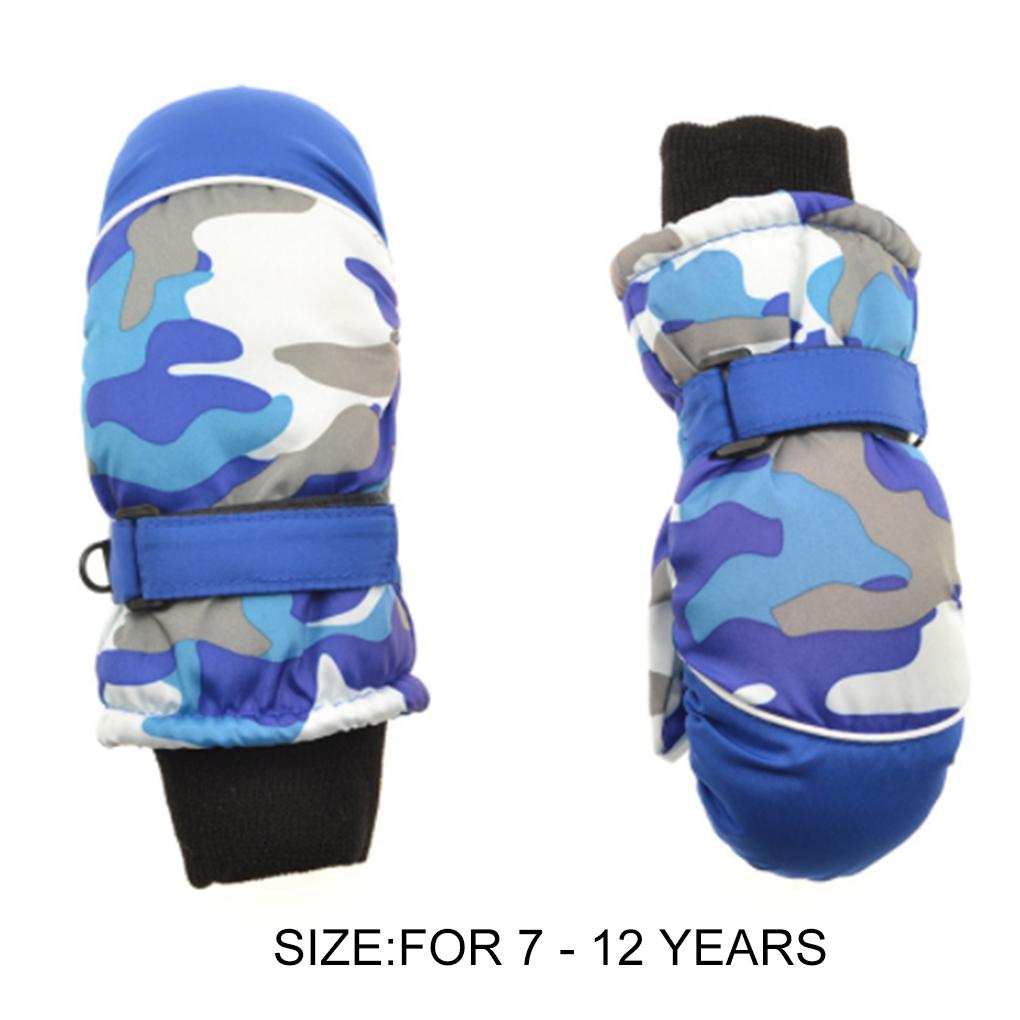 1 Para Rękawic Dziecięcych Zimowe Wodoodporne Ciepłe Rękawice z Haczykiem Sprzęt Sportowy Narzędzia Ochronne Artykuły Narciarskie Urocze Wzorzyste Wzory