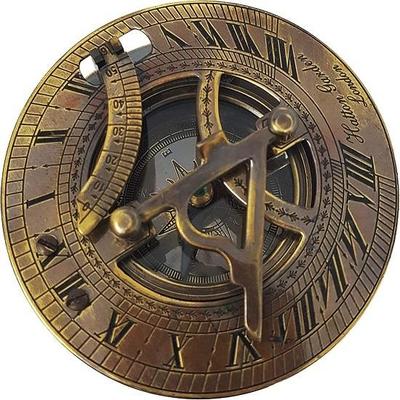 3 Inches Handmade Brass Sundial Compass In Gift Box Antique