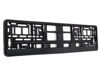 Kennzeichenhalterahmen mit großer Leiste, schwarz, flexibel