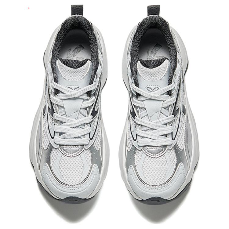 Anta Bear Shoes Trendy Thick Sole Height Increasing Lightweight Low Top Casual Shoes Women Casual Shoes Gray Silver 922438809-1