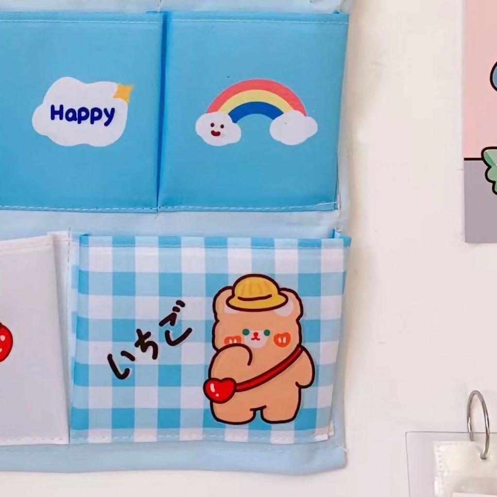 Wall Hanging Storage Bag Fabrics Door Wall Mounted Storage Pockets Home Decoration for Dormitory Bedside Closet Large
