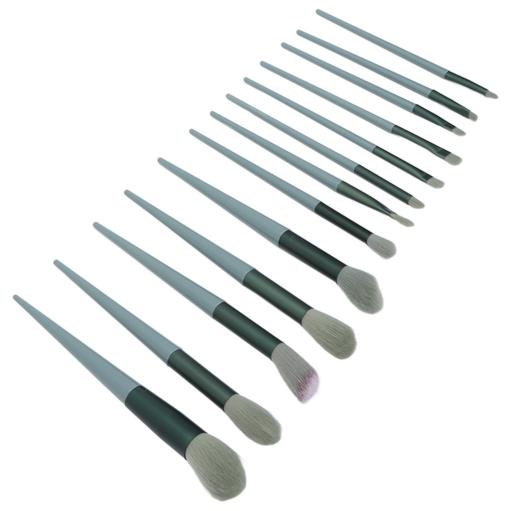 13pcs Complete Makeup Brush Set Eye Shadow Powder Blusher Brush Cosmetic Brush SetGreen