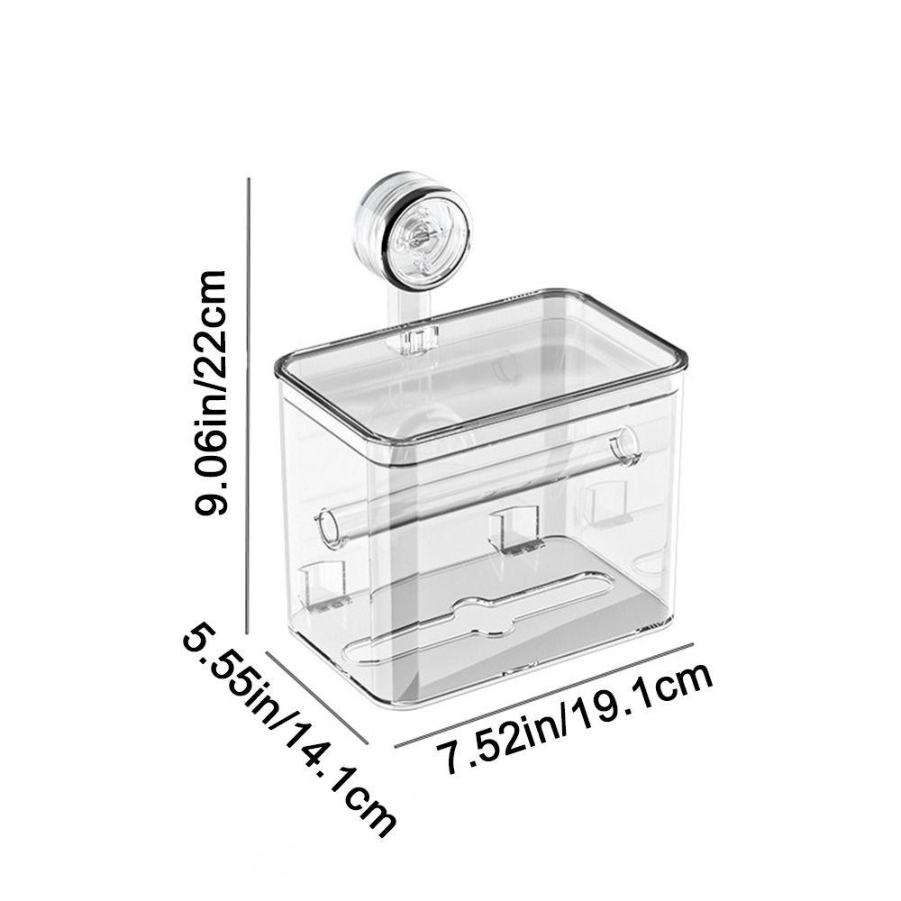 Transparent Suction Cup Tissue Box Wall Mounted Tissue Storage Box Napkin Box  Living Room
