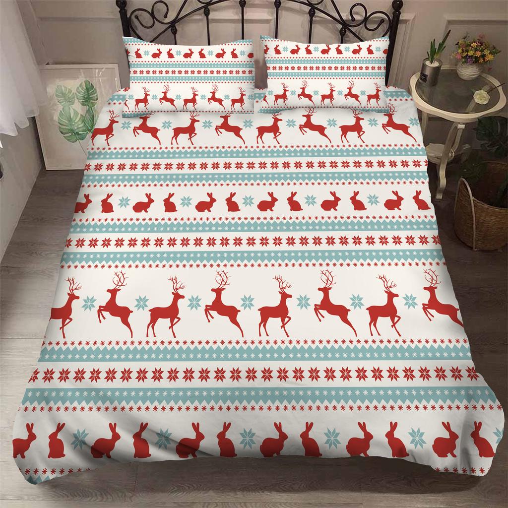Weihnachtsmann Gedruckter Bettbezug mit Kissenbezug Bettwäscheset Einzel Doppel Twin Full Queen King Size Schlafzimmer Weihnachtsdeko