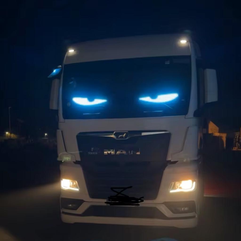 200/150/120 cm Devil's Eye LED Truck Sign scrolling Animation APP Remote Control LED Matrix Pixel Panel LED Display Light 12-24V