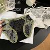 Ladies Spring Summer Sexy Hollowed Out Lace Mesh 10A Antibacterial Mid Waist Panties