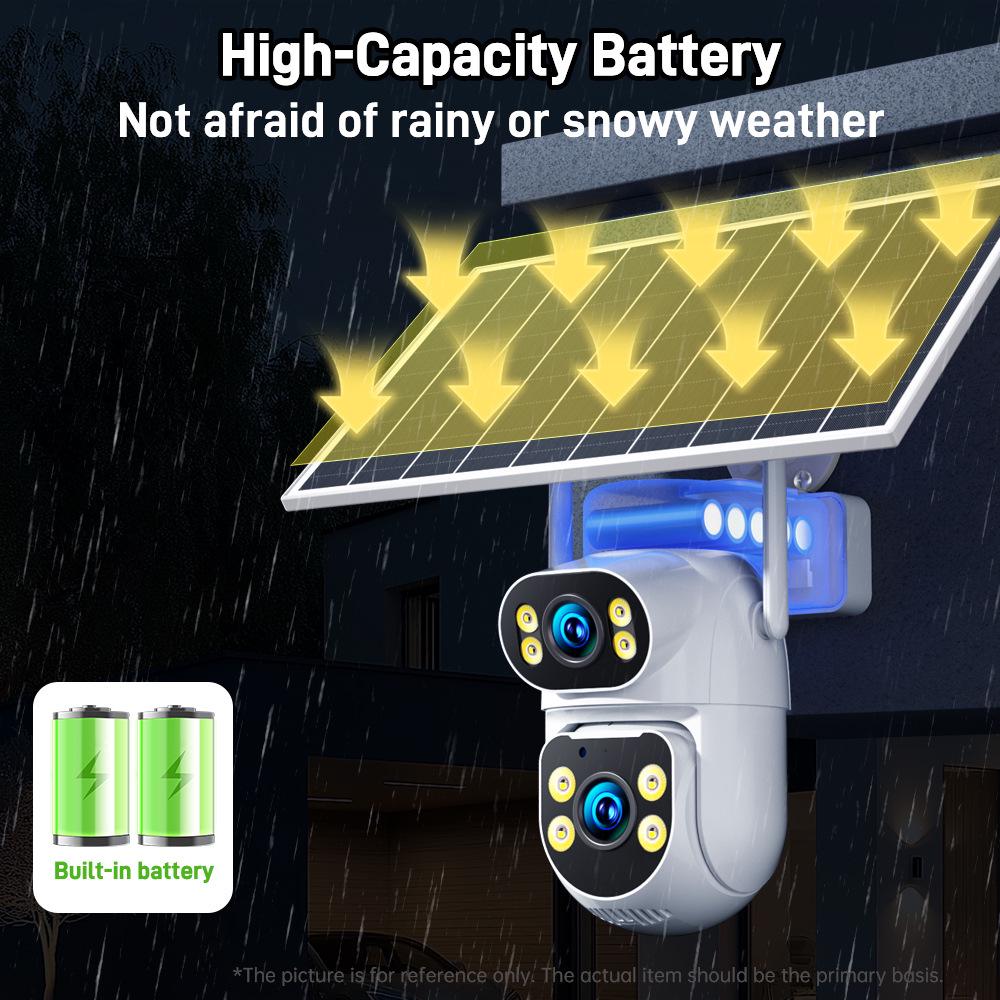 4G Solar Dual-Lens 360° Panoramic HD Night Vision Wireless WiFi Camera