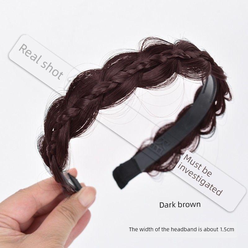 Wig Hair Hoop Female Qianjin Princess High Skull Top Twist Braid Braided Hair Headband Fluffy Artificial Hair Updo Gadget Headdress
