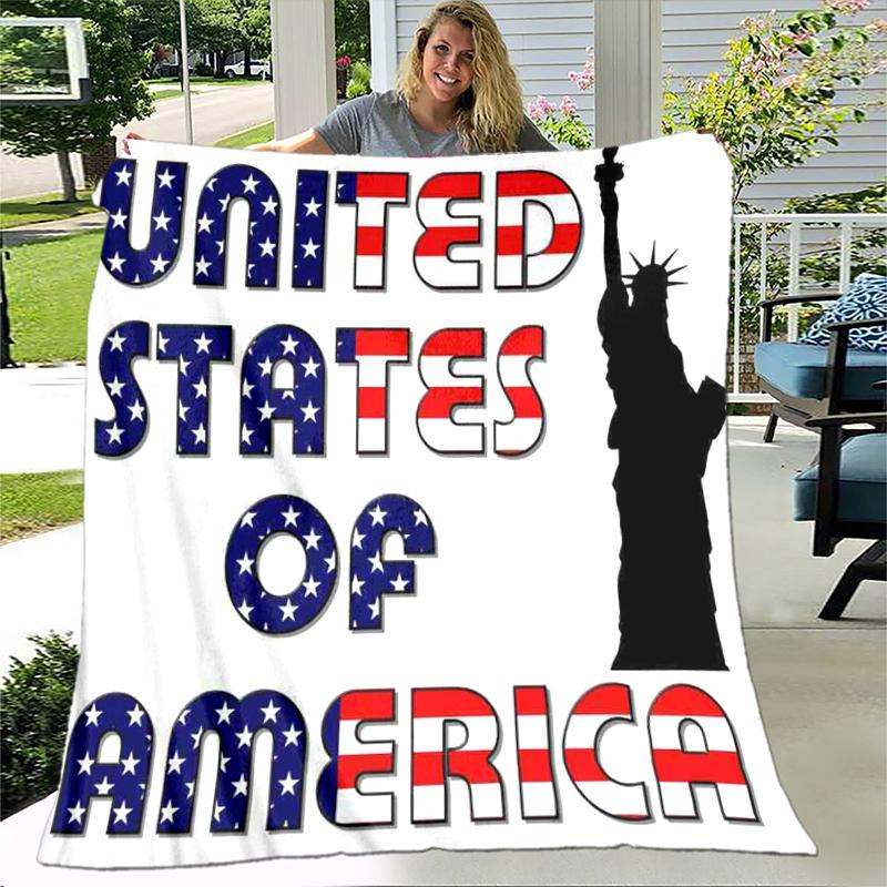 1pc Statue of Liberty, USA blanket, al season lightweigh Poster blanket home office outdoor nap multifunc Poster blanketional blanket