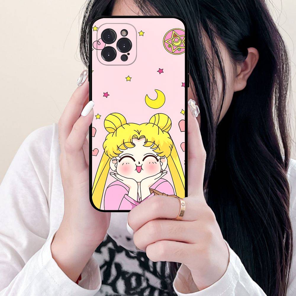 S-Sailors Anime Moon Phone Case For IPhone 17 16 15 14 13 12 Mini 11 Pro Plus Soft Silicone Cover