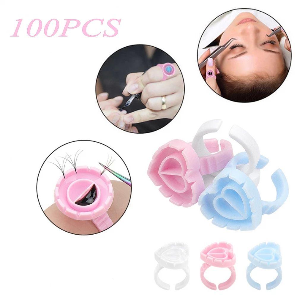 

Makeup Tools Eyelash Glue Cups Tattoo Pigment Ring Eyelash Glue Ring Lash Glue Rings Holder Heart white