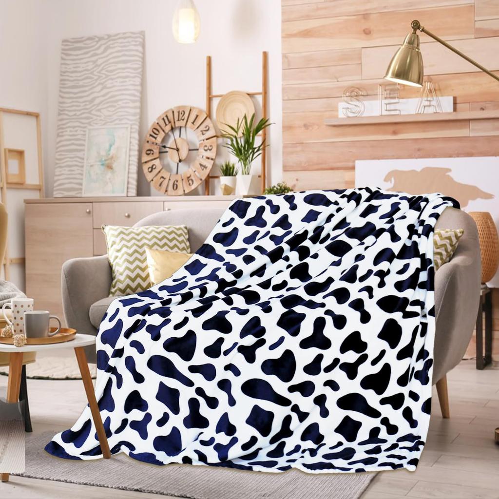 Cow Spotted Case Blanket Soft Comfortable Flannel Warm Blanket Birthday Holiday Gift Blanket