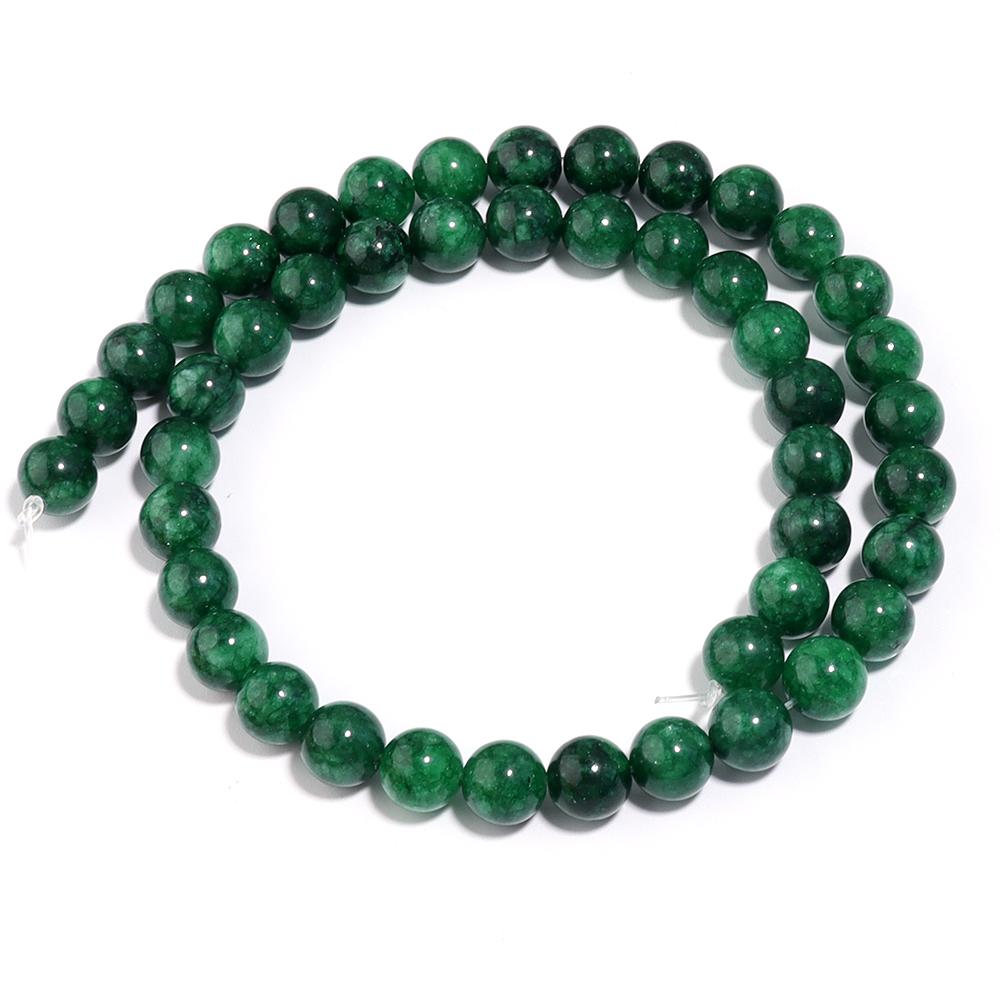 4 6 8 10 12mm Natural Green Jade Stone Beads Round Gemstone Loose Spacer Beads for DIY Jewelry Making Bracelet Necklace Supplies
