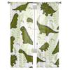 Dinosaur Green Plant Cartoon Sheer Curtains for Living Room Transparent Tulle Window Curtain Bedroom Kitchen Decor Veil Drapes