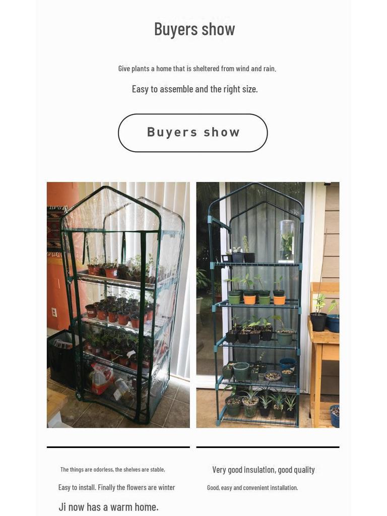 Compact Balcony Greenhouse: Protects Flowers, Succulents & Plants, Ideal for Courtyard, Provides Winter Frost Protection & Warmth