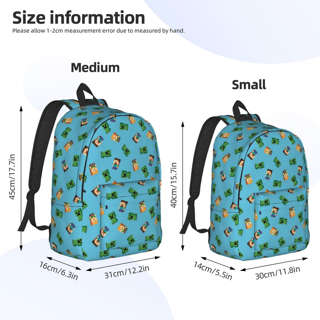 Creepers Big Face Videogame Casual Backpack Sports Student Work Daypack for Men Women Laptop Computer Canvas Bags