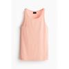 H M Ribbed Sleeveless Top sliM Fit Apricot Pink
