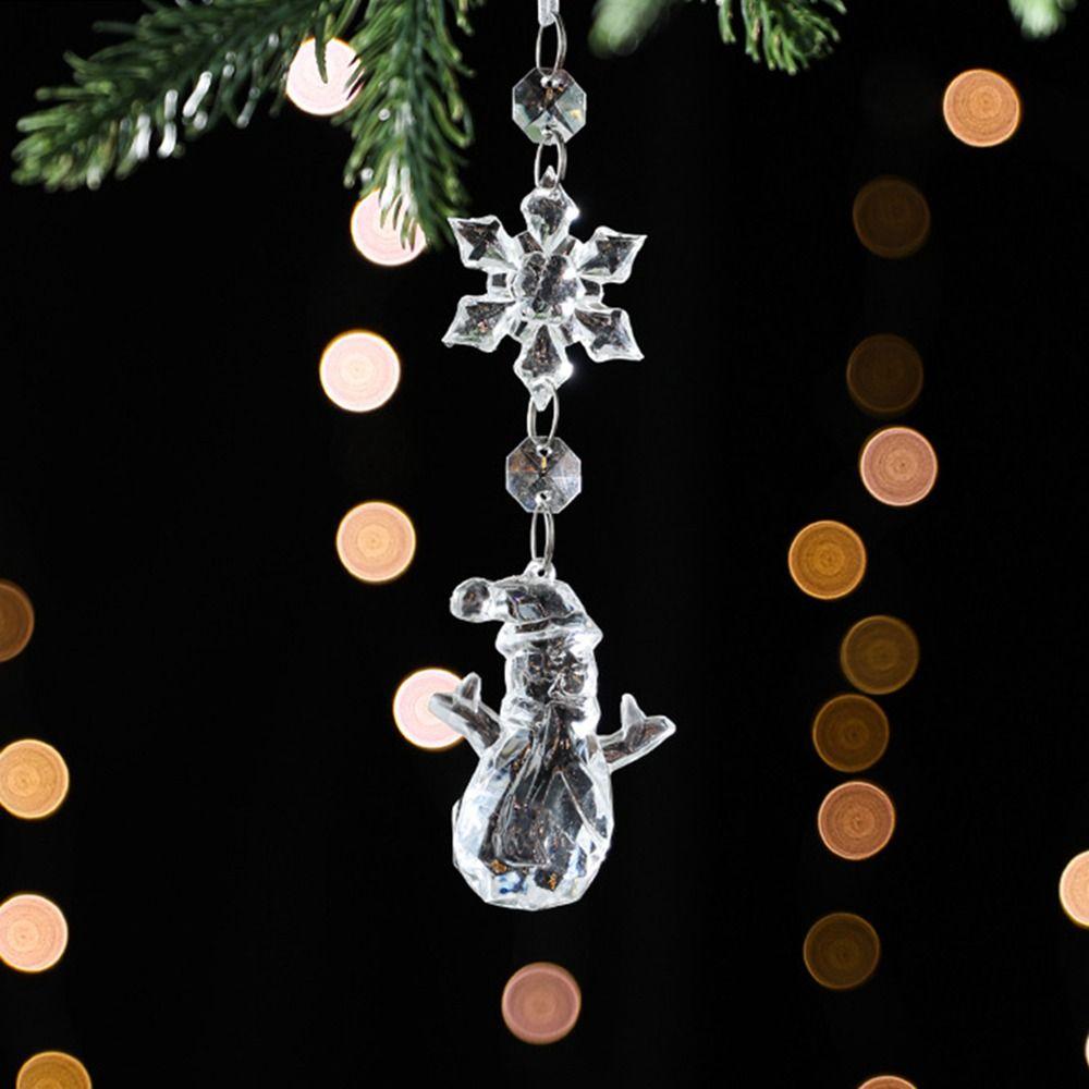 New Year Acrylic Snowflake and Icicle Crystal Decorations Pendant Christmas Tree Ornaments