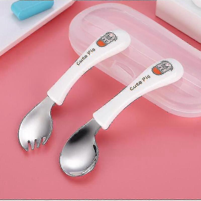 Kids Cutlery Set, Spoon Fork Tableware Set Curved Spoons Forks For Kids