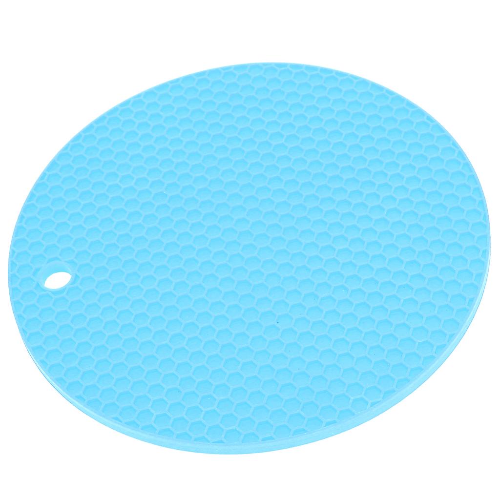 Round Shape Mat Food Grade Thickened Silicone Placemat Insulation Pad Microwave Oven MatBlue