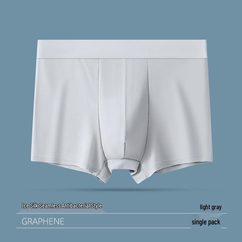 

Ice Silk Men s Breathable Quick-Dry Boxer Briefs - Comfortable, Thin, Skin-Friendly, Loose Fit 2XL [60-70 kg] світло-сірий колір
