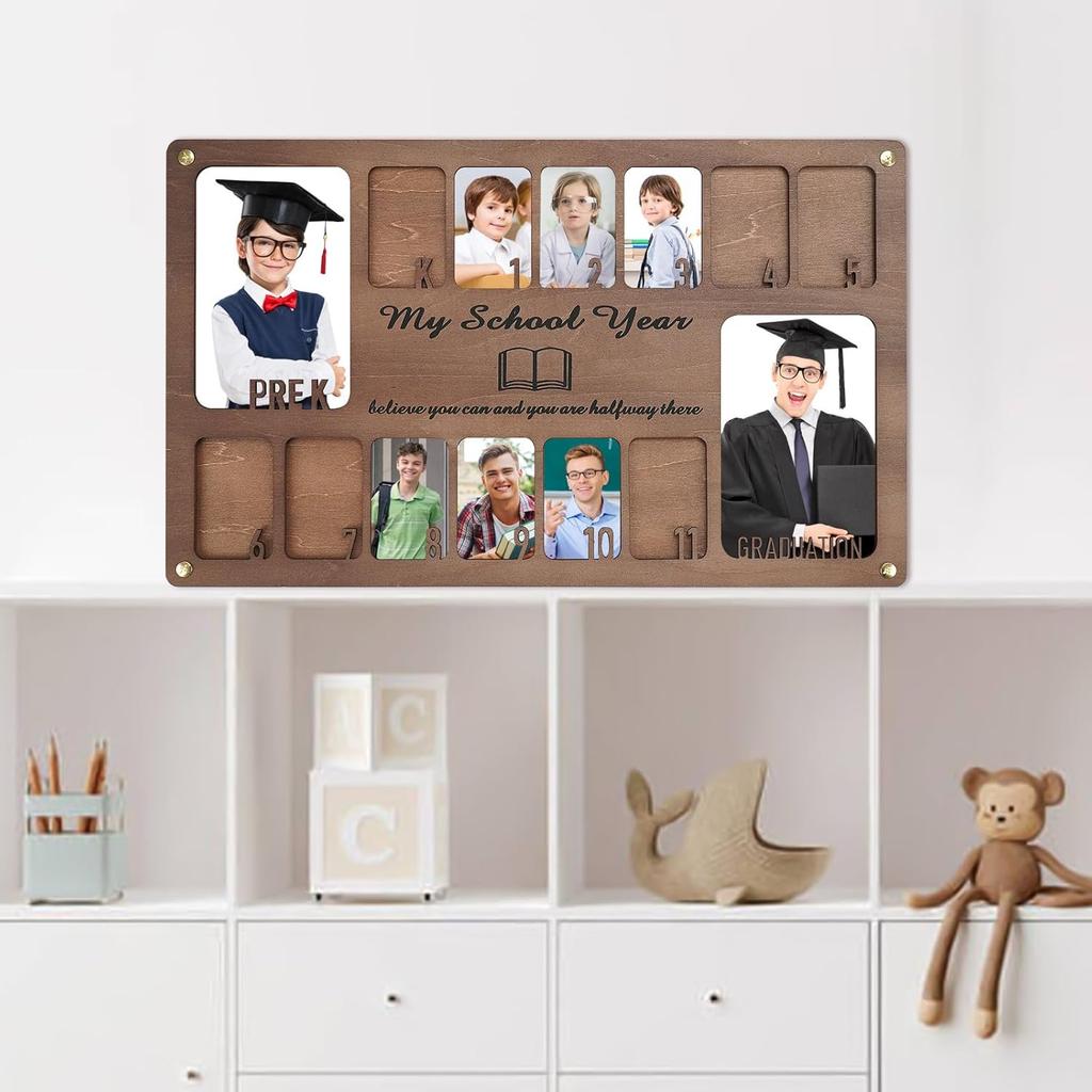 School Picture Frame Pre-K To 12, Graduation Picture Frame, School Years Photo Frame Prek-12 For Graduation Gifts&Party Decor,14 Photos (B)